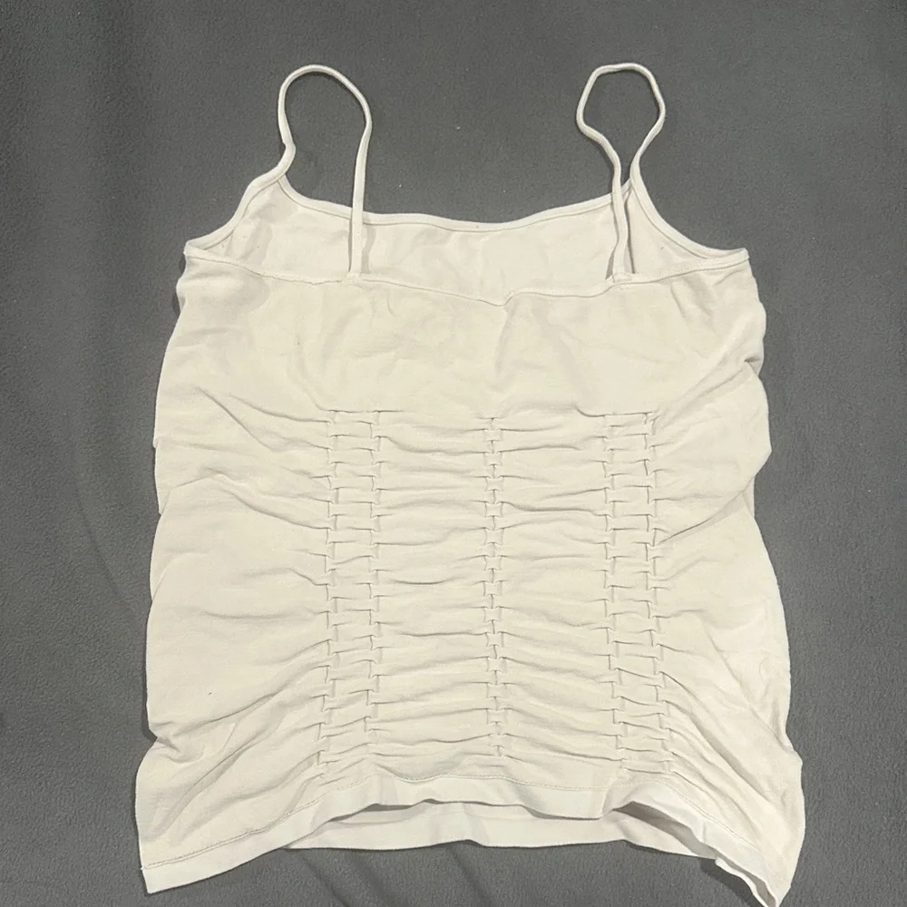 Chic White Ruched Tank Top - Picture 2 of 2